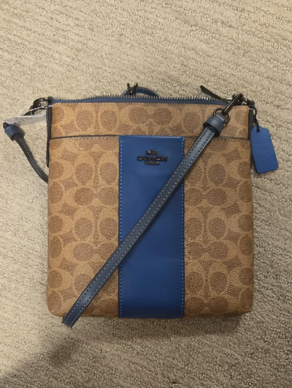NWT Coach Signature Kitt Messenger Crossbody Bag-Dark Denim